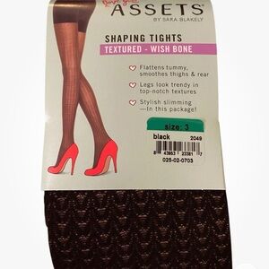 Assets By Sara Blakely Shaping Tights Black Size 3 Textured Wish Bone Flattens